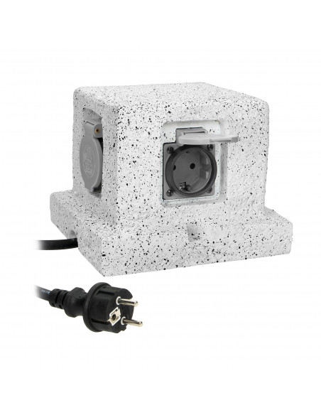 Gniazdo ogrodowe SŁUPEK, 4x2P+Z (schuko), kabel gumowy H07RN-F 3x1,5mm², 3m