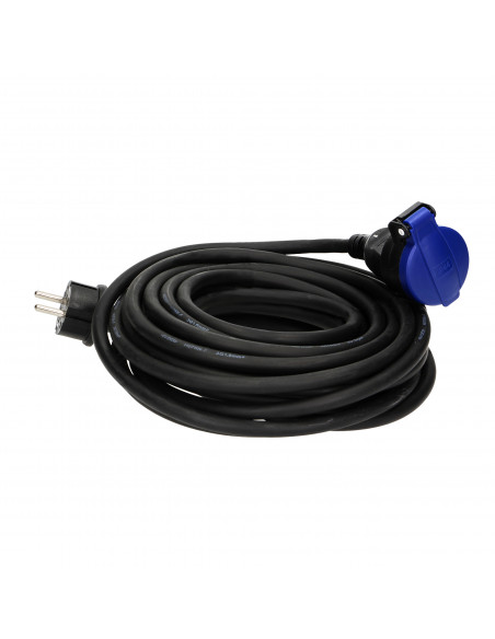 Przedłużacz warsztatowy bryzgoszczelny IP44, 1x2P+Z 10m,kabel gumowy olejoodporny H07RN-F 3x1,5mm², 230VAC/16A