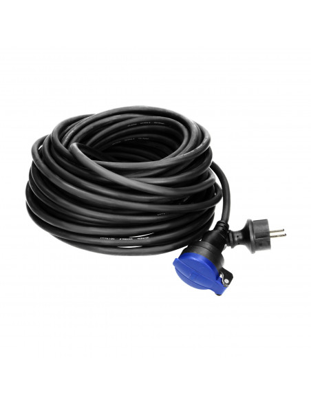 Przedłużacz warsztatowy bryzgoszczelny IP44, 1x2P+Z 20m,kabel gumowy olejoodporny H07RN-F 3x1,5mm², 230VAC/16A