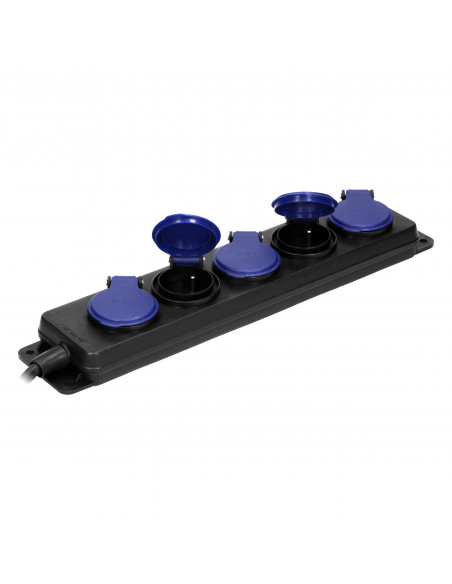 Przedłużacz warsztatowy bryzgoszczelny IP44, 5 gniazd 2P+Z IP44, przewód gumowy, H05RR-F 3x1,5mm², długość 5m