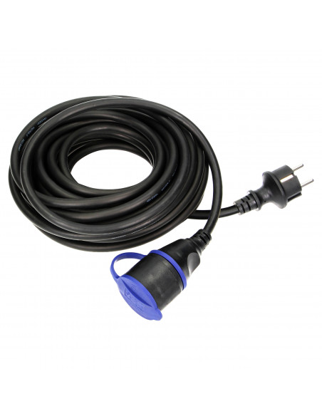  Przedłużacz warsztatowy bryzgoszczelny IP44, 1x2P+Z (schuko) 10m,kabel gumowy olejoodporny H07RN-F 3x1,5mm²,...