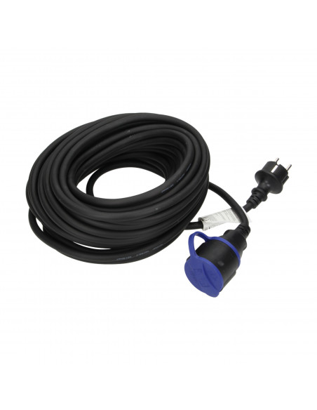  Przedłużacz warsztatowy bryzgoszczelny IP44, 1x2P+Z (schuko) 20m, kabel gumowy olejoodporny H07RN-F 3x1,5mm²,...
