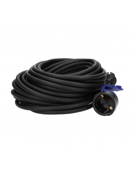  Przedłużacz warsztatowy bryzgoszczelny IP44, 1x2P+Z (schuko) 30m, kabel gumowy olejoodporny H07RN-F 3x1,5mm²,...