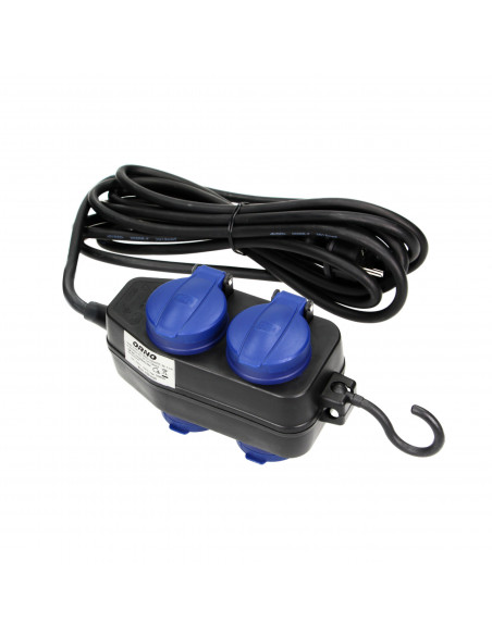  Przedłużacz warsztatowy bryzgoszczelny IP44, 4 gniazda (2+2) 2P+Z (schuko) IP44, przewód gumowy, H05RR-F 3x1,5,...