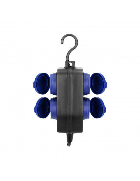  Przedłużacz warsztatowy bryzgoszczelny IP44, 4 gniazda (2+2) 2P+Z (schuko) IP44, przewód gumowy, H05RR-F 3x1,5,...