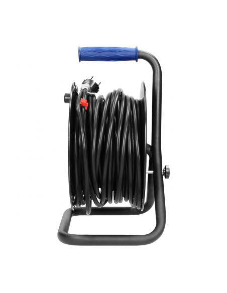  Przedłużacz bębnowy, 4 gniazda 2P+Z, kabel PVC H05VV-F 3x1,5mm², długość 25m, STAŁE GNIAZDA, termik, przesłony...