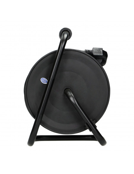 Przedłużacz bębnowy MINI, 4 gniazda 2P+Z (schuko), metalowy stojak, polwinit H05VV-F 3x1mm² - 15m