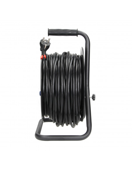  Przedłużacz bębnowy, 4 gniazda 2P+Z (schuko), kabel PVC H05VV-F 3x1,5mm², długość - 50m, STAŁE GNIAZDA, termik,...