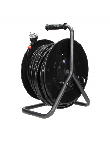  Przedłużacz bębnowy, 4 gniazda 2P+Z (schuko), kabel PVC H05VV-F 3x1,5mm², długość - 50m, STAŁE GNIAZDA, termik,...