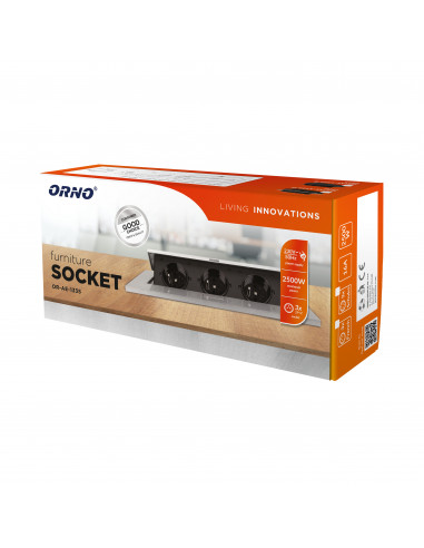 Gniazdo meblowe wpuszczane w blat z...