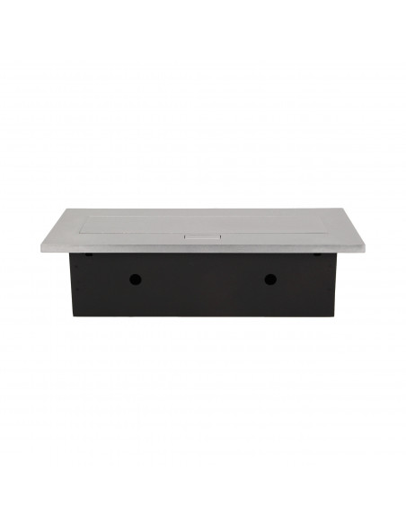 Gniazdo meblowe wpuszczane w blat z grubym rantem, 3x2P+Z, srebrne