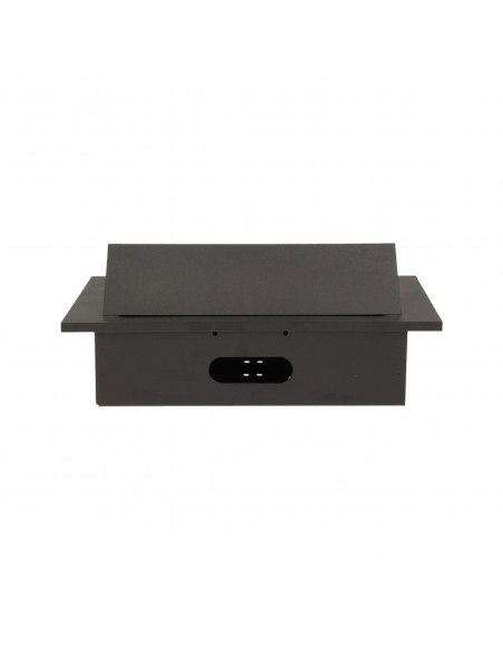 Gniazdo meblowe wpuszczane w blat z grubym rantem, 2x2P+Z, 3 porty USB, czarne