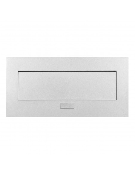 Gniazdo meblowe wpuszczane w blat z płaskim rantem, 3x2P+Z (Schuko),srebrne