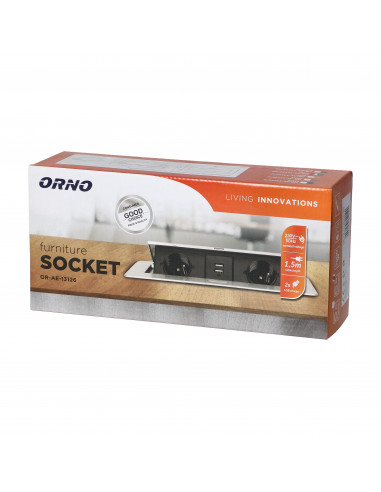  Gniazda meblowe wpuszczane w blat z...