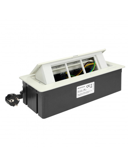  NOEN Kaseta meblowa wpuszczana w blat ze zintegrowaną ramką PCV na gniazda modułowe 3 x 45x45mm lub 6 x 22,5x45mm,...