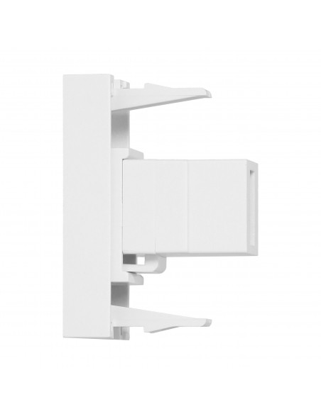 NOEN USB data, gniazdo modułowe 22,5x45mm USB data 2.0, przelotka, białe