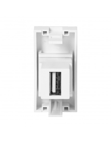 NOEN USB data, gniazdo modułowe 22,5x45mm USB data 2.0, przelotka, białe