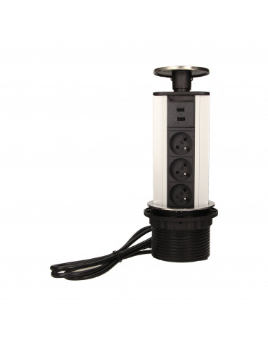 Gniazdo meblowe Ø10cm wysuwane z...