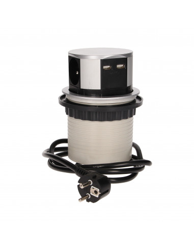 Gniazdo meblowe Ø10cm wysuwane z...