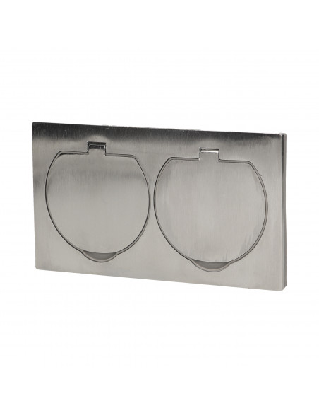 Hermetyczne gniazdo elektryczne podwójne, IP55 stal nierdzewna