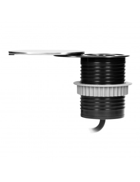  Gniazdo meblowe Ø6cm, wpuszczane w blat z przesuwną pokrywką, ładowarką USB i przewodem 1,9m, 1x2P+Z, 1xUSB (2,4A),...