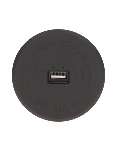 Bezprzewodowa ładowarka indukcyjna z dodatkowym portem USB, czarna