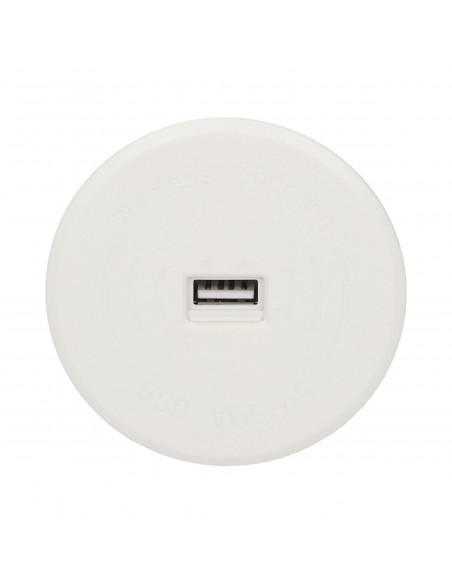 Bezprzewodowa ładowarka indukcyjna z dodatkowym portem USB, biała
