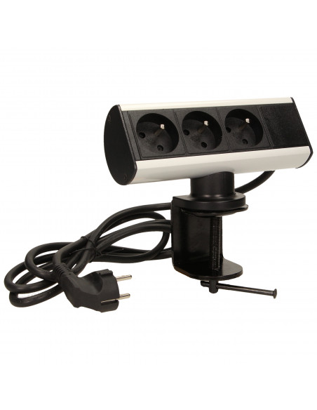 Gniazdo meblowe z uchwytem montażowym i przewodem 1,8m, 3x2P+Z