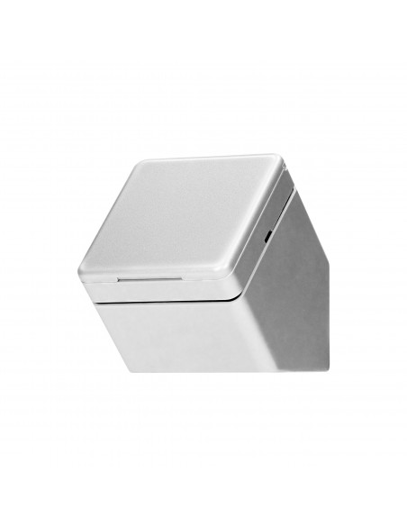 Gniazdo meblowe podszafkowe z klapką, IP44, 1x2P+Z, srebrne