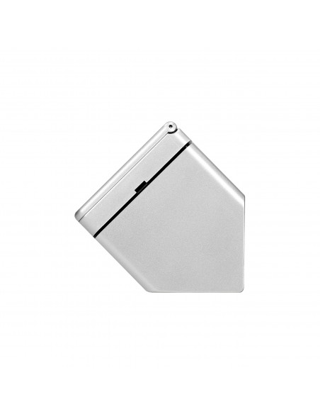 Gniazdo meblowe podszafkowe z klapką, IP44, 1x2P+Z, srebrne