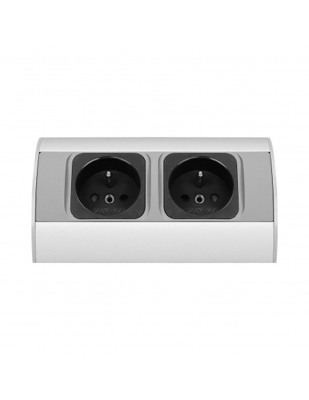 Gniazdo meblowe bez wyłącznika, 2x2P+Z