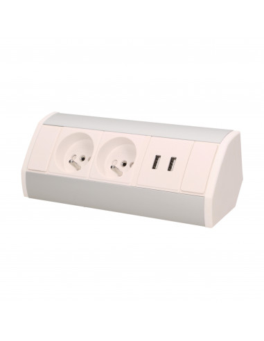 Gniazdo meblowe 2x2P+Z + USB,...