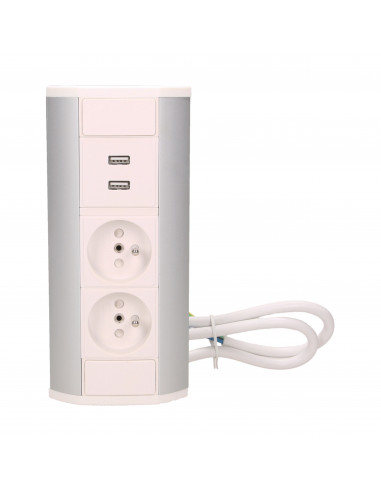 Gniazdo meblowe 2x2P+Z + USB,...