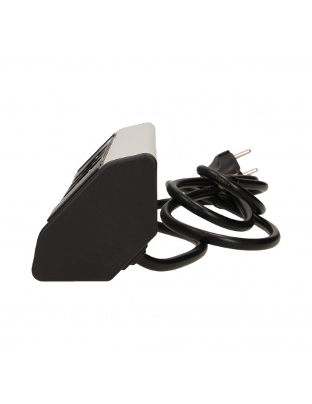 Gniazdo meblowe z ładowarką USB i przewodem 1,8m, 3x2P+Z, 2xUSB