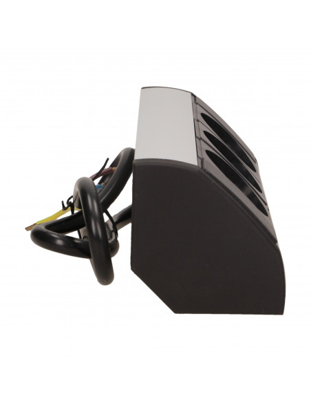 Gniazdo meblowe 3x2P+Z, schuko, czarno-srebrne