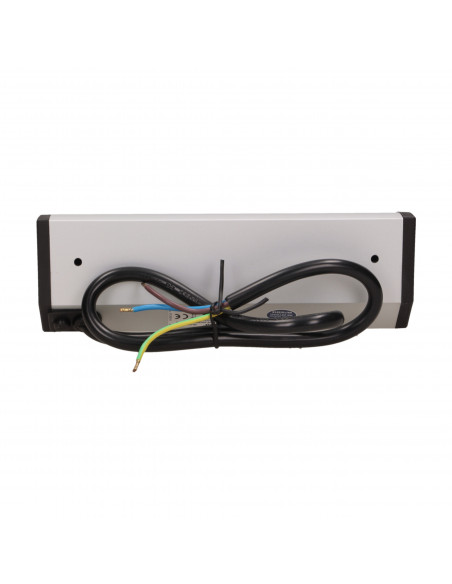 Gniazdo meblowe 3x2P+Z, schuko, czarno-srebrne