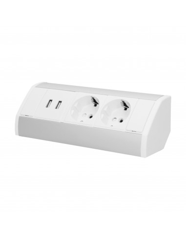 Gniazdo meblowe 2x2P+Z + USB, schuko,...