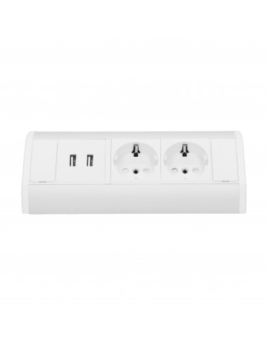 Gniazdo meblowe 2x2P+Z + USB, schuko,...
