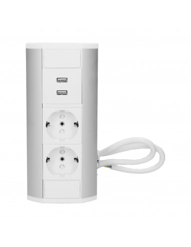 Gniazdo meblowe 2x2P+Z + USB, schuko,...