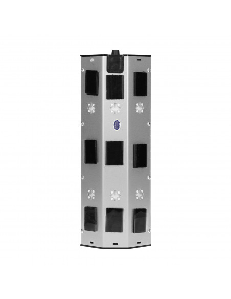 Gniazdo meblowe, kuchenne montowane na rzepy, z ładowarką USB - 3x2P+Z, 2xUSB, INOX.