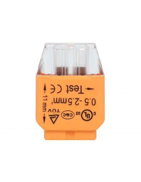 Złączka instalacyjna wciskana 2-przewodowa, na drut 0,75-2,5mm², IEC 300V/24A, 10 szt.