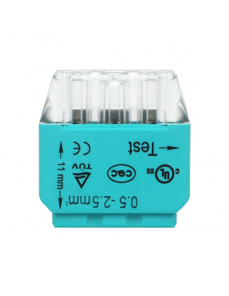 Złączka instalacyjna wciskana 3-przewodowa, na drut 0,75-2,5mm², IEC 300V/24A, 10 szt.