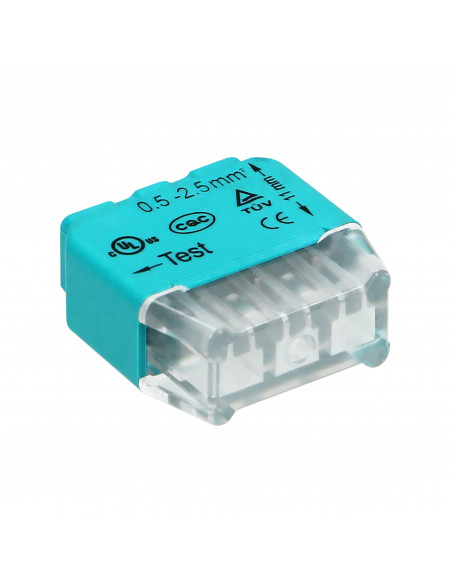 Złączka instalacyjna wciskana 3-przewodowa, na drut 0,75-2,5mm², IEC 300V/24A  100 szt.