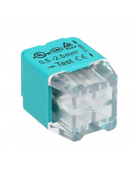 Złączka instalacyjna wciskana 4-przewodowa, dwurzędowa, na drut 0,75-2,5mm², IEC 300V/24A  100 szt.