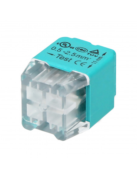 Złączka instalacyjna wciskana 4-przewodowa, dwurzędowa, na drut 0,75-2,5mm², IEC 300V/24A  100 szt.