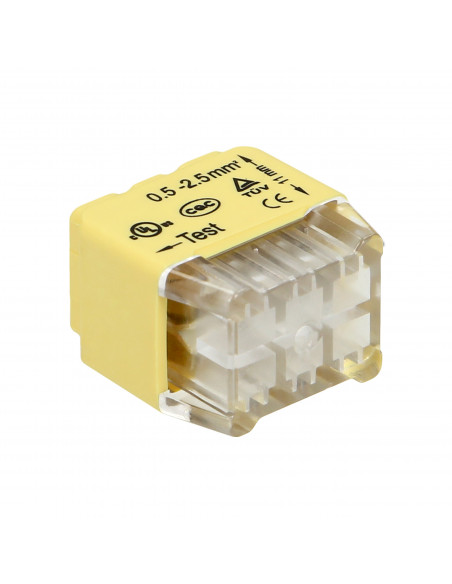 Złączka instalacyjna wciskana 6-przewodowa, na drut 0,75-2,5mm², IEC 300V/24A, Blister 10 szt.