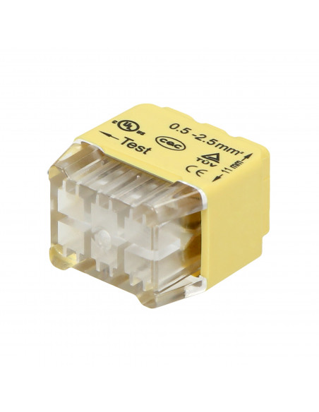 Złączka instalacyjna wciskana 6-przewodowa, dwurzędowa, na drut 0,75-2,5mm², IEC 300V/24A  50 szt.