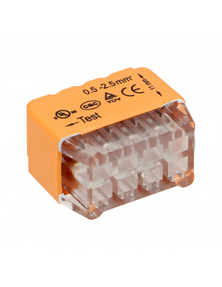 Złączka instalacyjna wciskana 8-przewodowa, dwurzędowa, na drut 0,75-2,5mm², IEC 300V/24A, 10 szt.