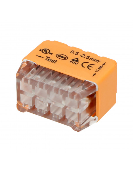 Złączka instalacyjna wciskana 8-przewodowa, dwurzędowa, na drut 0,75-2,5mm², IEC 300V/24A, 10 szt.