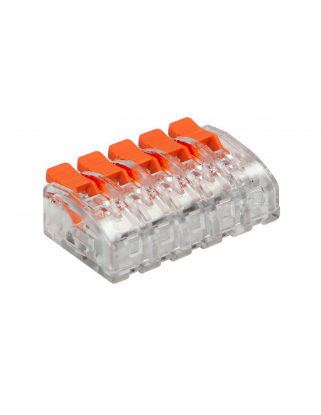 Złączka instalacyjna zaciskowa 5-przewodowa, na dowolny przewód 0,2-4mm², IEC 450V/32A, 10 szt.